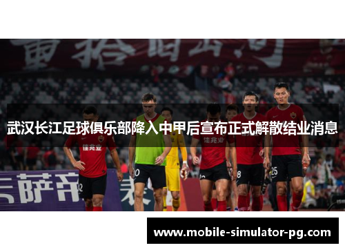 武汉长江足球俱乐部降入中甲后宣布正式解散结业消息